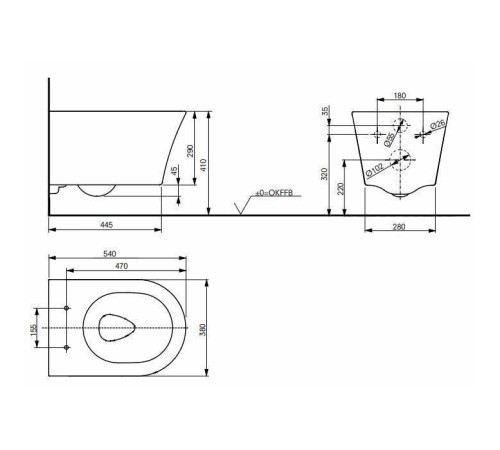 Унитаз подвесной TOTO GP безободковый с сиденьем SoftClose 54x38 см CW553Y/TC524EU