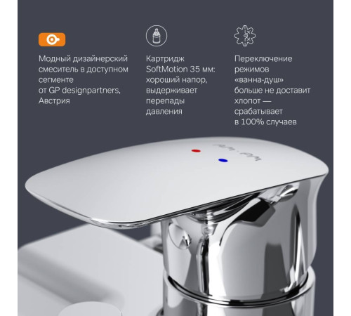 Смеситель для ванны и душа AM.PM Like F71A10000