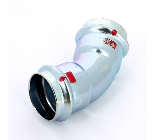 Угол пресс 45° Viega Prestabo 42 мм оцинкованная сталь 558314