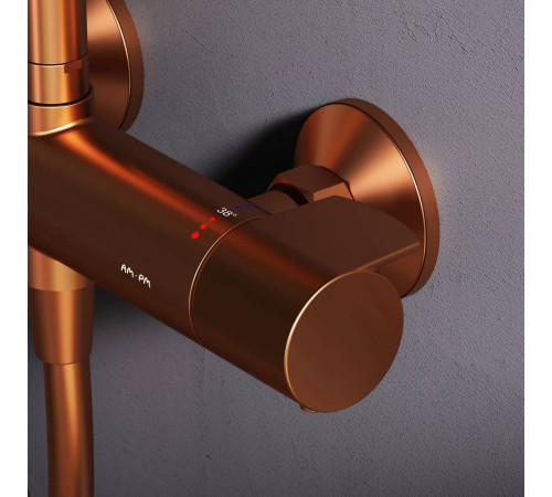 Душевая система AM.PM X-Joy с термостатом розовое золото F0785A444