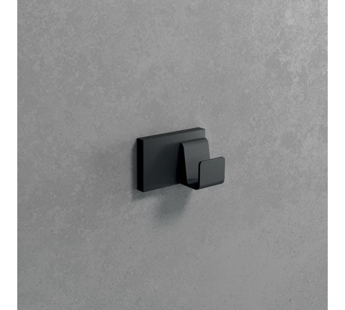 Крючок одинарный Novellini Kuadra 6х4 см черный матовый R90AKFPAQM-H