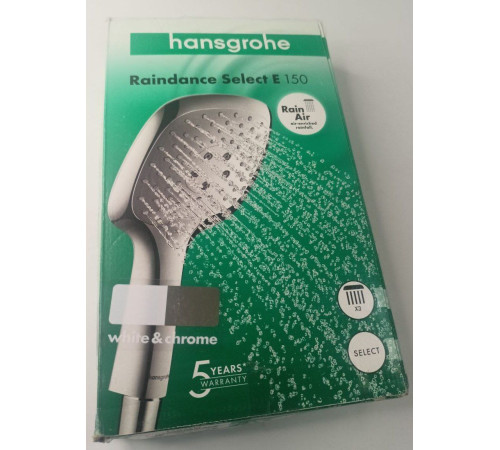 Ручной душ Hansgrohe Raindance Select E 150 мм 3 режима 26550400
