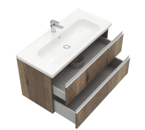 Тумба под раковину подвесная Laparet ELECTRA 100 для раковины Creavit Ideal 100 дуб Рока LE-WCAB-100-222