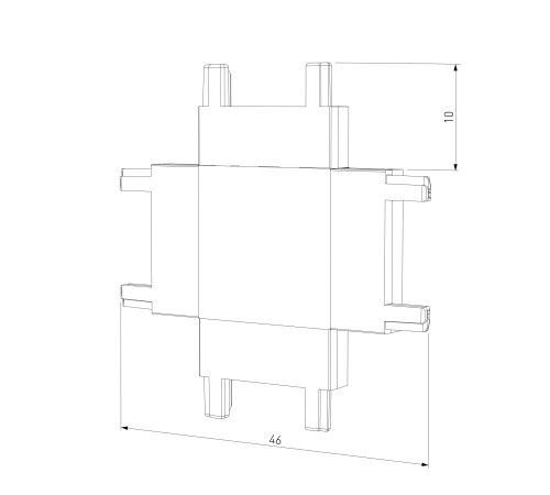 Четырёхсторонний соединитель для накладного шинопровода Flat Magnetic 85003/00
