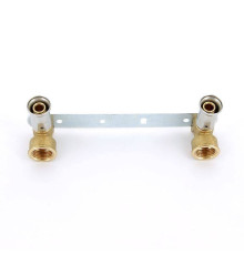 Водорозетка пресс-В двойная на планке HENCO 16х1/2х16 28P-16041604