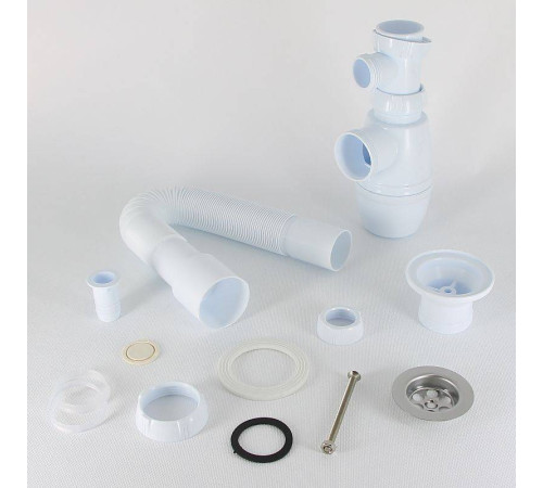 Сифон для раковины Wirquin Минор 1 1/4 x 40 мм с отводом и гофротрубой 800 мм 30718052