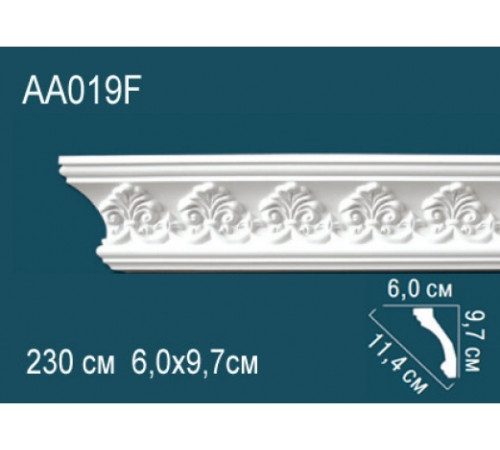 Карниз потолочный Perfect AA019F полиуретановый гибкий с орнаментом 97x60x2400 мм AA019F