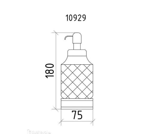 Дозатор для жидкого мыла Boheme Royal Cristal настольный хром черный кристалл 10929-CR-B
