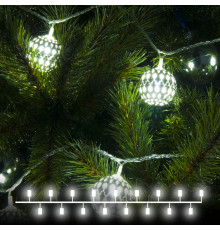 Гирлянда нить хром перламутровый с эффектом мерцания 2,8м IP20 400-003 хром/белый с эффектом мерцания