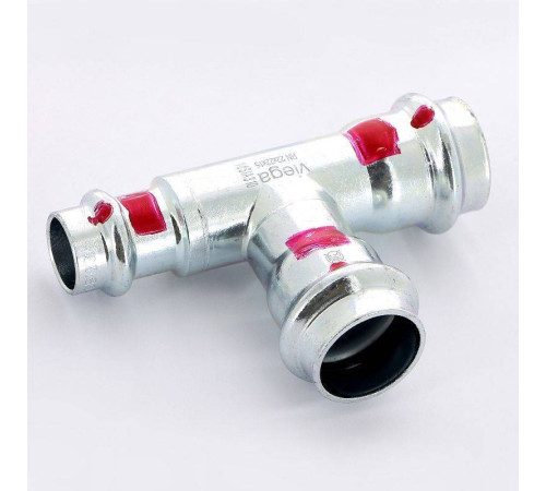 Тройник пресс Viega Prestabo SC-Contur оцинкованная сталь 22х22х15 мм 642655