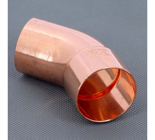 Угол медный 45 градусов однораструбный под пайку Viega 42 мм 110338