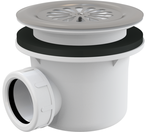 Сифон для душевого поддона Alca Plast с решеткой из нержавеющей стали A48