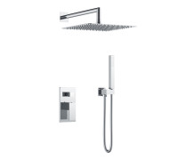 Душевой комплект встраиваемый Boheme Qubic со смесителем и верхним душем chrome 474-3-CR