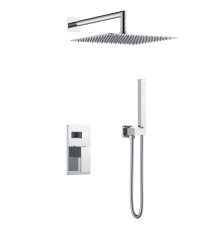 Душевой комплект встраиваемый Boheme Qubic со смесителем и верхним душем chrome 474-3-CR