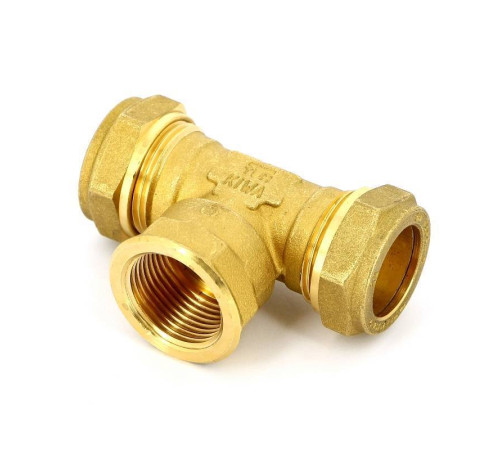 Тройник обжимной Tiemme 22х1/2х22 мм внутренняя резьба 1000014