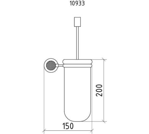 Ершик для туалета Boheme Royal Cristal подвесной бронза черный кристалл 10933-BR-B