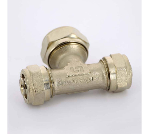 Тройник обжимной никелированный Uni-Fitt 16х20х16 мм 666N6760