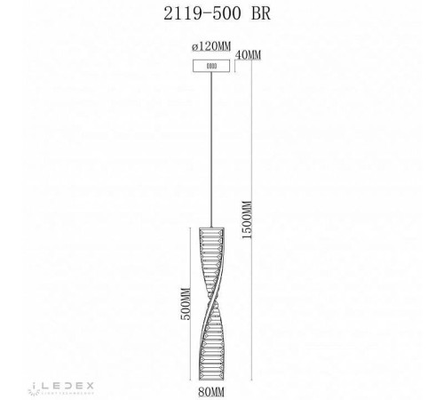 Подвесной светильник iLedex Woodstock 2119-500 BR