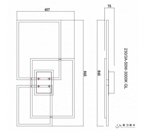 Потолочная люстра iLedex Grace 230/3A-50W-3000K GL