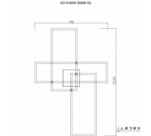 Потолочная люстра iLedex Grace 231/3-60W-3000K GL