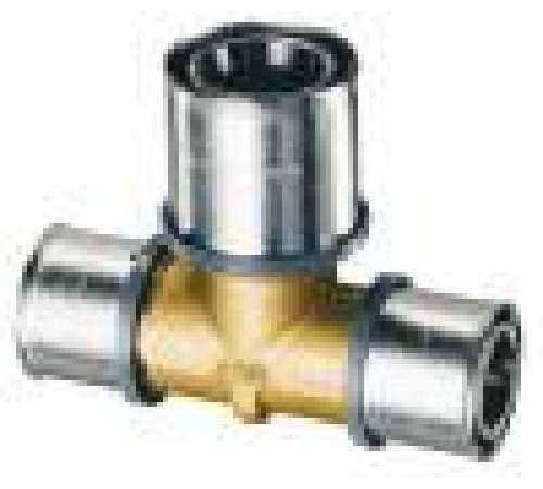 Пресс-тройник переходной FAR 16х2.25-20х2.5-16х2.25 мм латунный 4910 1606