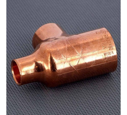 Тройник медный под пайку Viega 28х22х15 мм 112943