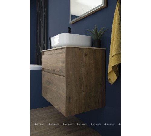 Тумба с раковиной Aquanet Nova Lite 75 2 ящика дуб рустикальный 00254697