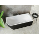 Ванна акриловая Aquanet Family Elegant B 1800x800 мм со сливом-переливом White/Black Matte 3806-N-GW-MB