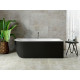 Ванна акриловая Aquanet Family Elegant B 1800x800 мм со сливом-переливом White/Black Matte 3806-N-GW-MB