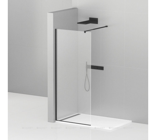 Душевая перегородка Cezares Liberta 125x195 см прозрачное стекло черный LIBERTA-L-1-125-C-NERO