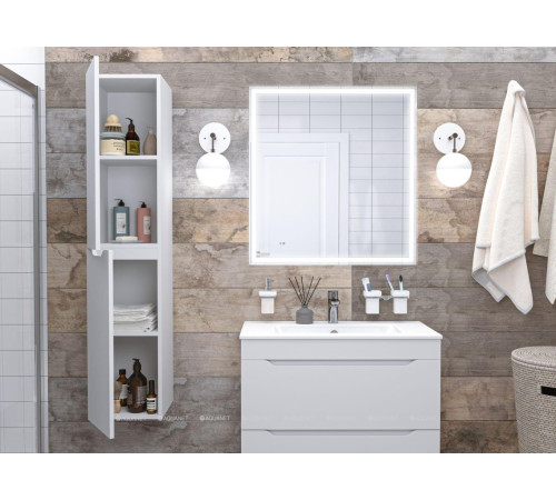Тумба с раковиной Aquanet Практика 80 2 ящика белый матовый 00335760