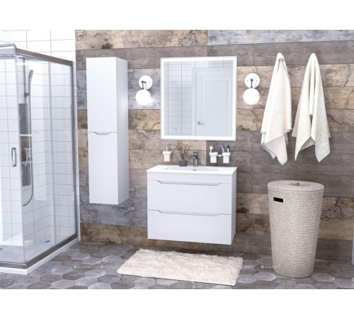 Тумба с раковиной Aquanet Практика 80 2 ящика белый матовый 00335760