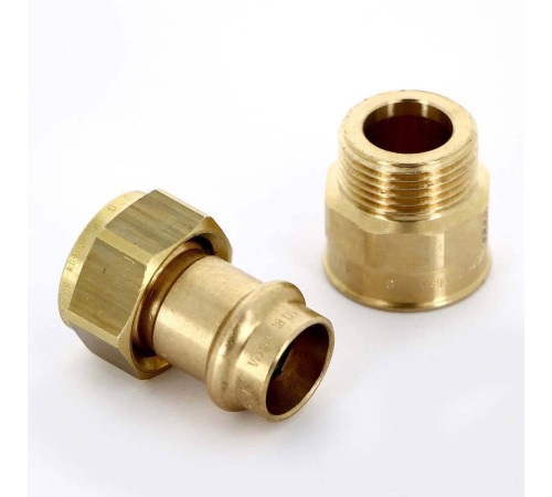 Муфта разъёмная пресс Viega Sanpress бронза 18x3/4 ВР 314910