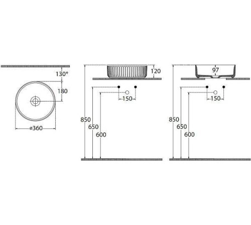 Раковина-чаша Allen Brau Fantasy 36х36х12 см розовый 4.11032.SM