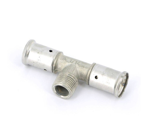 Тройник пресс латунный HENCO с наружной резьбой 20x1/2x20 14P-200420