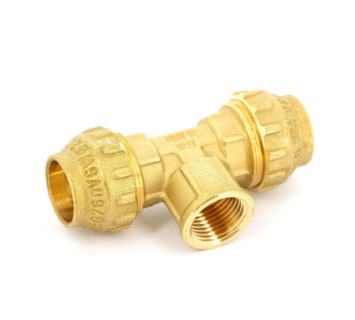 Тройник обжимной Tiemme 20х1/2х20 мм внутренняя резьба 3400043