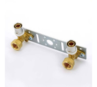 Водорозетка пресс-В двойная на планке Uni-Fitt 20х1/2 712G7200