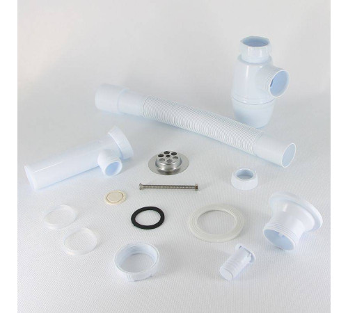 Сифон для раковины Wirquin Минор 1 1/4 x 40 мм с отводом и гофротрубой 800 мм 30718052