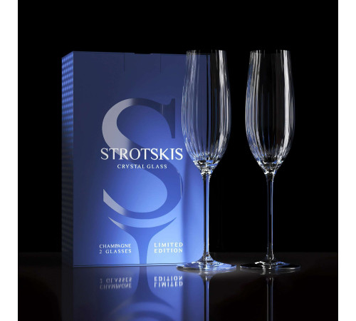 Хрустальные бокалы Strotskis Adajio, шампанское (2 шт.) 0603/2