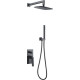Душевая система Boheme Venturo встраиваемая со смесителем верхним и ручным душем темная сталь 374-SGM