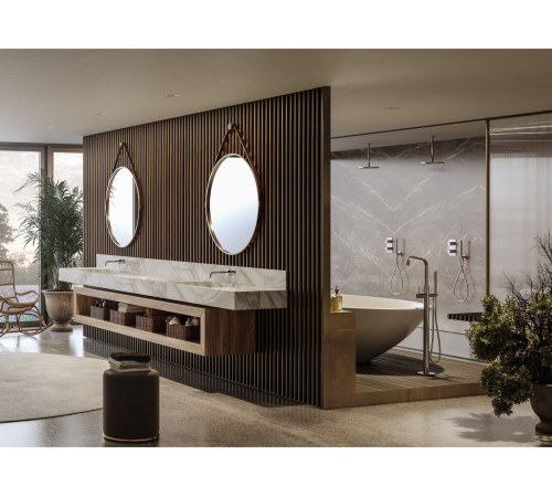 Внешняя часть смесителя для раковины BOSSINI TEO Z00730.094 без донного клапана Шлифованный никель Z00730.094