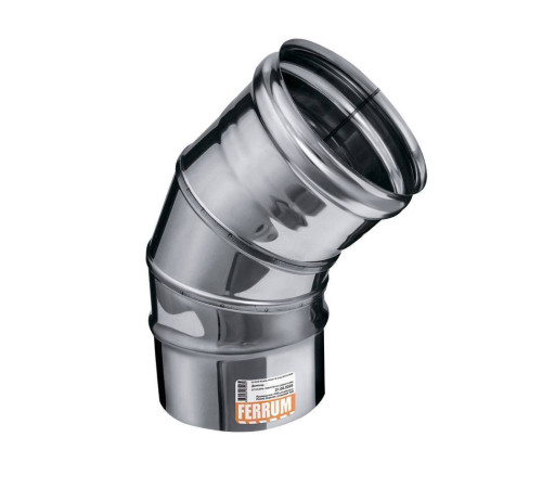 Колено дымохода 3-секционное 135° Ferrum AISI 430 0.5 мм 110 мм Af2102