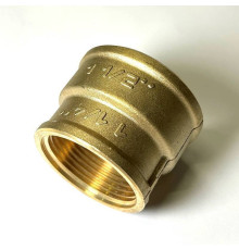 Муфта резьбовая переходная LD Pride DN40х32 1 1/2х1 1/4 дюйма ВР-ВР латунь LD.65.516.40х32