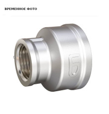 Муфта резьбовая переходная LD Pride DN40х32 1 1/2х1 1/4 дюйма ВР-ВР никелированная латунь LD.67.516.40х32