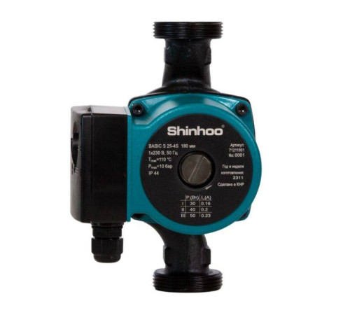 Насос циркуляционный Shinhoo BASIC S 32-6S 180 мм с гайками 71211005