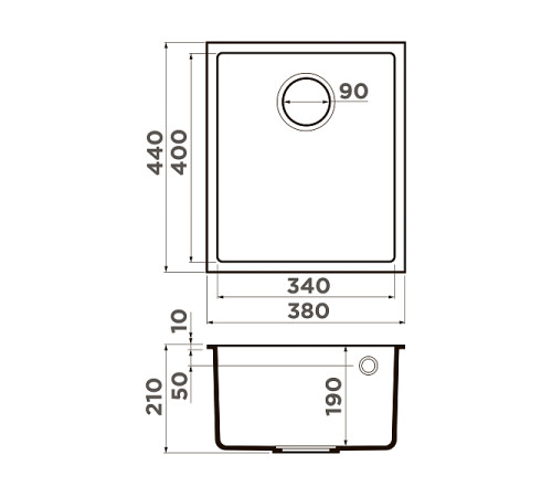 Кухонная мойка Omoikiri Bosen 38-U-CH Tetogranit 38x44 см шампань 4993247