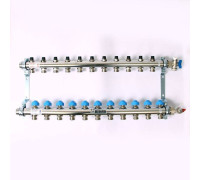 Коллекторная группа из нержавеющей стали Rehau HKV-D с регулирующими и термостатическими вентилями 1 x 3/4 EK 11 выходов 218111