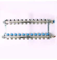 Коллекторная группа из нержавеющей стали Rehau HKV-D с регулирующими и термостатическими вентилями 1 x 3/4 EK 11 выходов 218111