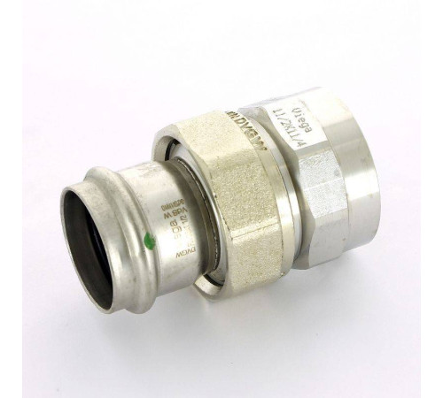 Муфта разъемная Viega Sanpress Inox 35х1 1/4 пресс-В с плоским уплотнением 437541