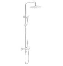 Душевая стойка Boheme Uno с термостатом и верхним душем 26.5х32х140 см белый 468-T-MW